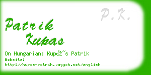 patrik kupas business card